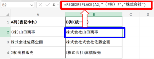 特定文字列の統一表記