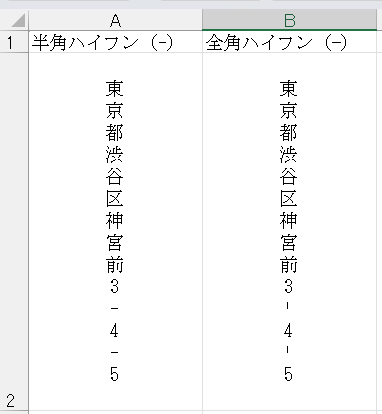 ハイフンを縦書きにする方法