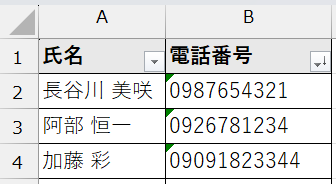 電話番号を入力する